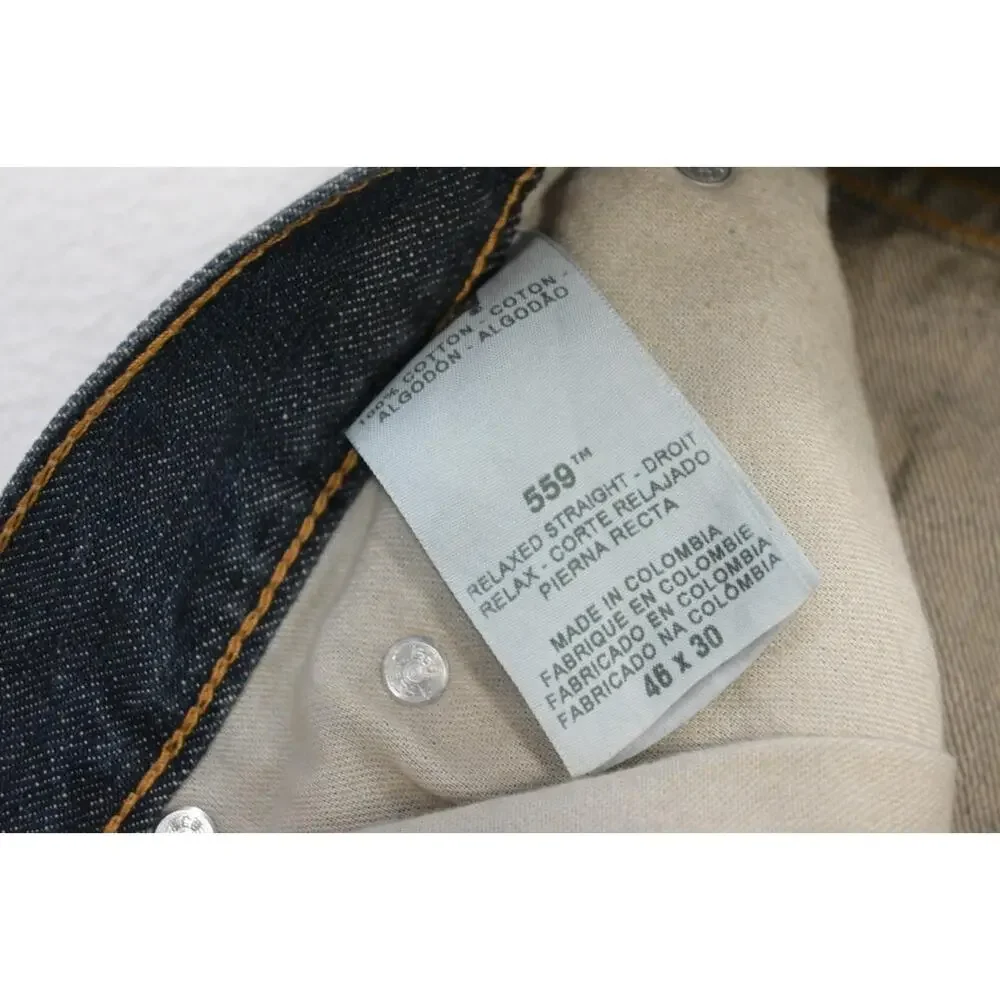 Levi's 559 Relaxed Straight Fit Rugged Rugged Blue‎ Denim Jeans Mens Sz 46 x 30